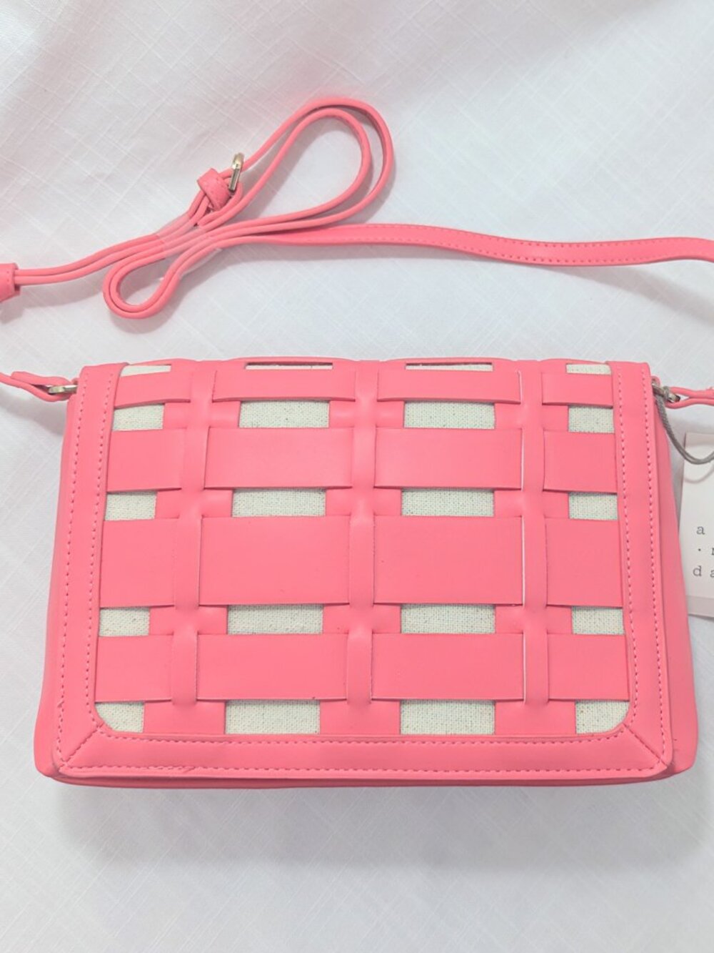 A New Day Basket Weave Crossbody Women’s Bag Pink Purse NEW WITH TAGS Target